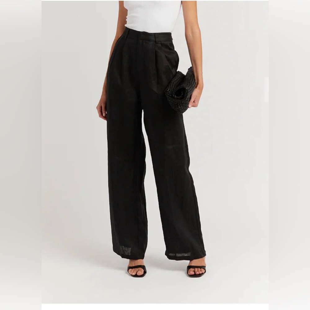 DISSH NORAH BLACK LINEN PANT